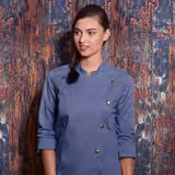 (6 Stück) KARLOWSKY | Damenkochjacke Jeans-Style - Vintage Blue - Größe: 44