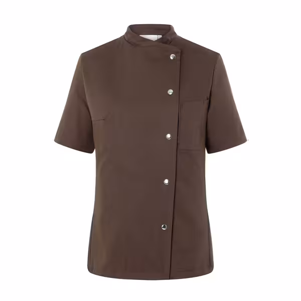 KARLOWSKY | Ladies Chef Jacket Greta – Light Brown - Size 34 - Short Sleeve - Press-Stud Fastening