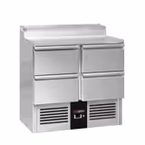 Přípravný chladicí stůl Mini PREMIUM - 900x700 mm - 4 zásuvky - pro 5× GN 1/6 - vč. 2× GN 1/1 rošt