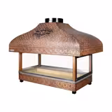 Hiiligrilli - suojalasi - 1 200 mm - 1 grilliritilä - Grilliritilä: 1 000x500 mm - Kuparigrilli