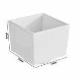 (6 pcs) Coupe - ASIA PLUS - Mélamine - 160ml - carré - lot de 6 - 75x75mm - Profondeur : 65mm - Blanc