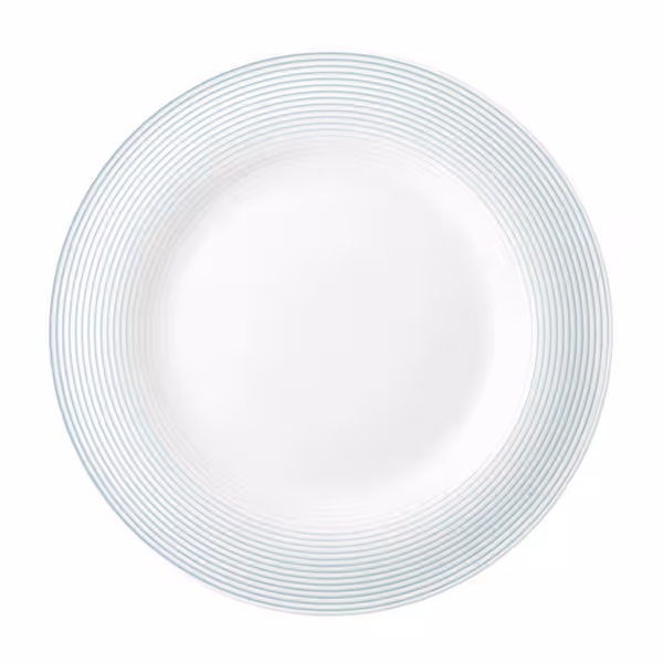 (6 pieces) SELTMANN WEIDEN | Flat Porcelain Dinner Plate Ø 28 cm – Arctic Blue - High-Gloss