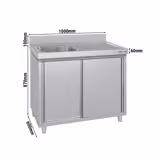 Lavello armadiato ECO - in acciaio inox - 1000x600mm - 1 vasca a sinistra
