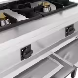 Aragaz pe gaz - 42,5 kW - 5 arzătoare - deschis, cu bază și sertar de colectare