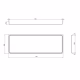 Plateau de service avec rebord - Acier inoxydable - avec rebord - rectangulaire - 768x268x40mm - Hauteur : 40mm