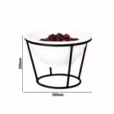 Soporte de buffet - Negro - redondo - incl. 1 cuenco de melamina - con 1 estante