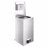 Évier mobile - inox - avec distributeur de savon et de serviettes en papier       