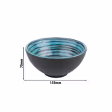 (6 pcs) Bowl - CANCUN - Melamine - 0.5L - square - 150x150mm - Depth: 70mm - Brown/Blue