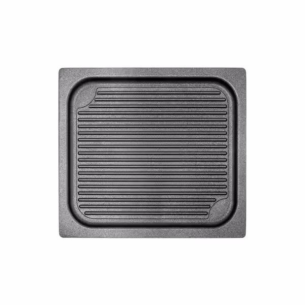 Plancha para parrilla para vaporizador combinado - 355x325x20mm - aluminio fundido a presión con antiadherente - GN 2/3