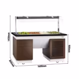 Buffet réfrigéré DUBLIN - 1600mm - avec cuve réfrigérée - sur roulettes - pour 4x GN 1/1