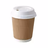 (500 Stück) Coffee to go Pappbecher - geriffelt - 200ml - Ø 80mm - Braun - innen Weiß