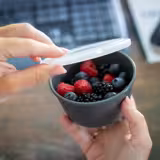 (12 pieces) Reusable Takeaway Bowl – 250 ml - Round - Grey - Leakproof - 100% Recyclable Plastic