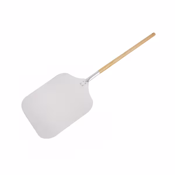 Rechthoekige pizzaschep - Aluminium - Rechthoekig blad | Lichtgewicht - 305x355mm - Lengte:90,5cm - Houten steel