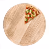 Pizzatallrik - med saftränna - rund - trä - Ø 38 cm