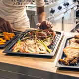 Commercial Combi Steamer/Grill Plate GN 2/3 - Non‑Stick Cast Aluminium, Ridged -  355×325 mm