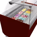 Vetrina Gelato LIAM - 1562mm - Refrigerazione statica - per 13+13x Vasca da gelato da 5 Litri - Illuminazione LED - Granatrot