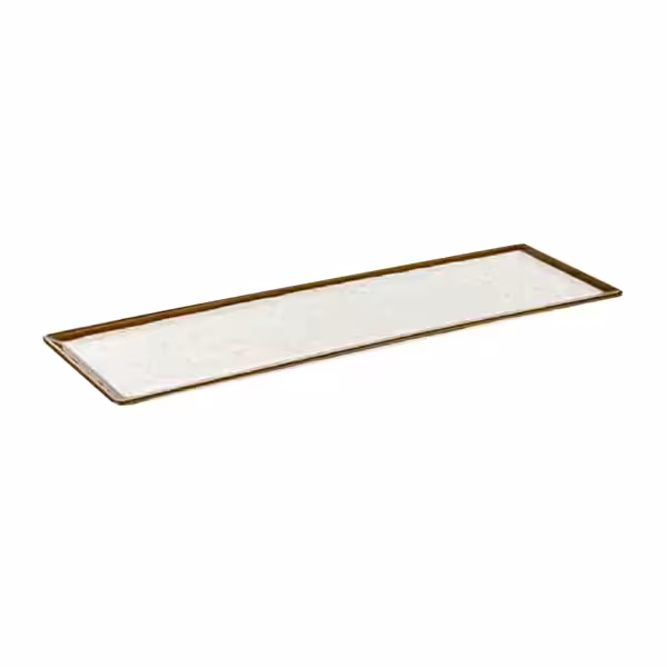 (6 stuks) GN-dienblad STONE ART - Melamine - GN 2/4 - hoogte: 15mm - Bruin/Wit - stapelbaar - geschikt voor vaatwasser