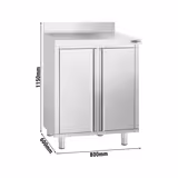 Werkkast - voor koffiemachine - 800x600mm - met 2 vleugeldeuren & achterwand