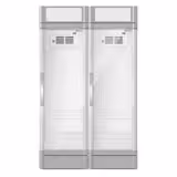 (2 pcs) Commercial Beverage Display Fridge - 1190mm - 694 Litres - with 2 hinged glass doors - LED lighting - digital controller with temperature display - Grey - Temperature range 2 to 10 °C
