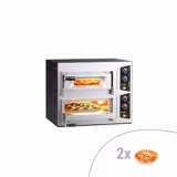 Electric Deck Pizza Oven - Twin Deck - Refractory Stone Deck - 1+1 - Ø 35cm (13.8") - 230V Single Phase | Hardwired - Mechanical Controls - up to 450°C