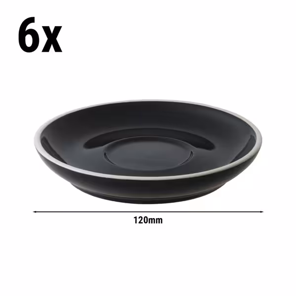(6 stuks) Colors - Espressoschotel - Ø 120mm - Zwart