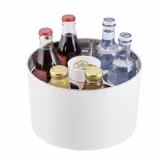 Vasque à bouteilles - CONFERENCE - Acier inoxydable, plastique SAN - Ø230mm - Blanc - pour 6 bouteilles