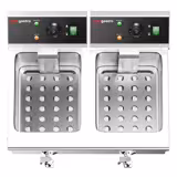 Dubbel elektrisk fritös - 8+8 liter - 6,5 kW - med avtappningskran