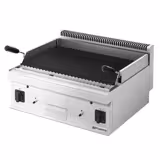 Gas lavasteengrill - 10,6kW - 600mm - Kantelbaar grillrooster - 2 grillroosters - Tafelmodel - RVS