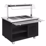 Rashladna Buffet kolica DANZIG - 1300 mm - Za 3x GN 1/1 - Sa kliznom površinom za pladnjeve - Crna boja