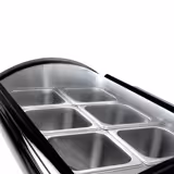 Vetrina refrigerata da banco - per 8x GN 1/6; per 4x GN 1/3 - 67l - 765mm - vetro curvo - frontale apribile; display digitale; sbrinamento automatico
