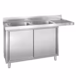 Spülmaschinen-Spülschrank - 1600x600mm - mit 2 Becken links