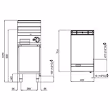 Commercial Gas Griddle - 6.9kW - Smooth Plate - Cooking area: 395x500mm - on Stand