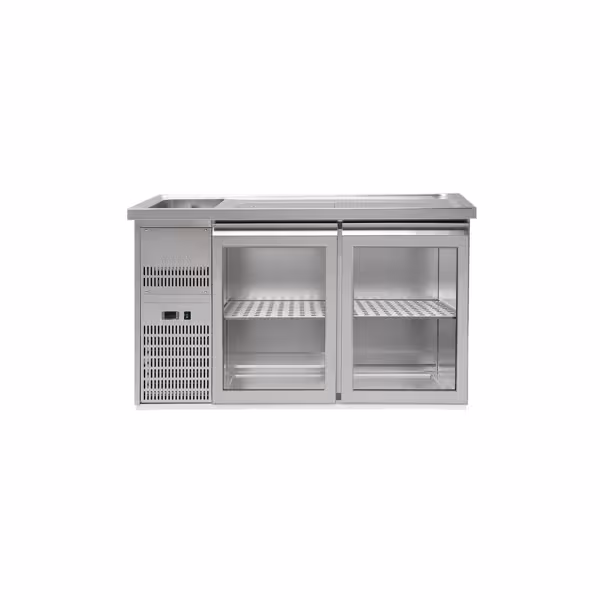 Frigider pentru bere 1,5 x 0,7 m - cu 2 uşi din sticlă