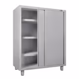Armadio per stoviglie in acciaio inox ECO - 1600x700mm - 2 porte scorrevoli - Altezza: 1800mm