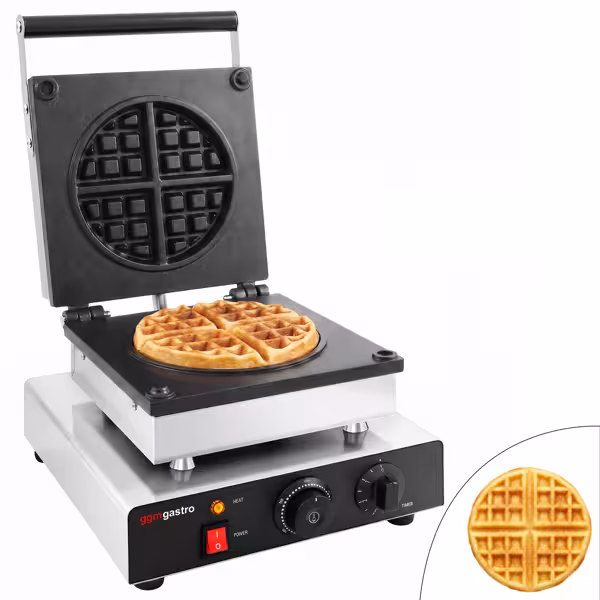 Waffle iron - Single - Manual - 1,75 kW - Shape: American waffle - Teflon-coated baking plates