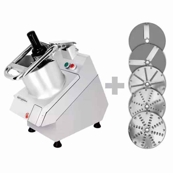 Elektryczna szatkownica do warzyw - 750 W - otwór wsadowy Ø 170 mm - włącznie z 5 tarczami do krojenia	
