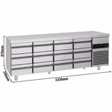 Commercial Counter Fridge PREMIUM - 2330x700mm - with 12 drawers - capacity 632 litres