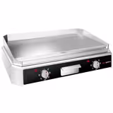 Plancha électrique - plaque acier - 2 zones - 5,0 kW - 1/2 lisse, 1/2 rainurée - Surface de cuisson : 790x445mm