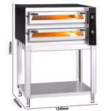Elektrische pizzaoven - 6+6x 35cm (breed) - digitaal - incl. onderstel