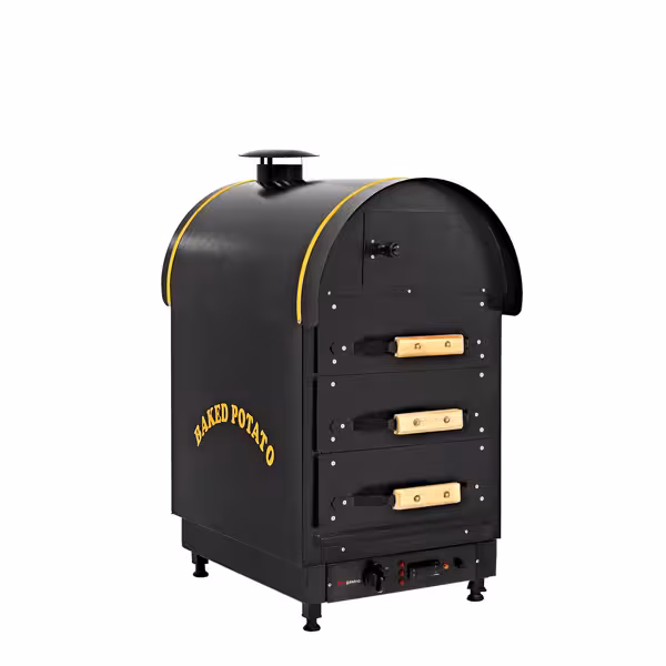 Elektrisch Kumpir aardappeloven - digitaal - 4,5kW - 380V - 500x700x980mm - RVS - met 3 laden