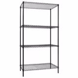 Acél tárolóállvány - 900x450x1800 mm - 4 perforált polccal - króm - Max. teherbírás: 180 kg