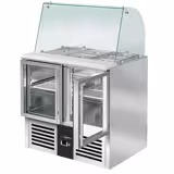 Saladette PREMIUM - 900mm - 2 porte in vetro - con vetrina in vetro per 2x GN 1/1 & 3x GN 1/6
