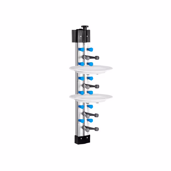 Bordenrek wandmodel - tot 6 borden - Ø16-32cm - Hoogte:575mm - wandmontage