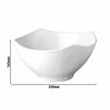 (6 stuks) kom - GLOBAL BUFFET - Melamine - 4,5l - vierkant - 320x320mm - Diepte: 165mm - Wit