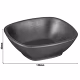 (6 Stück) Schale - ZEN - Melamin - 0,2 Liter - 120x120mm - Schwarz