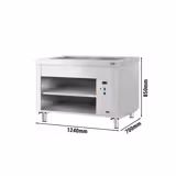 Buffettheke KOPENHAGEN - 1240mm - mit Bainmarie - für 3x GN 1/1 - Edelstahl