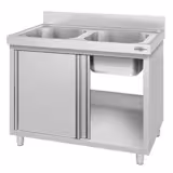 Lavello armadiato ECO - in acciaio inox - 1000x700mm - 2 vasche