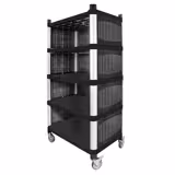 Carrello di Servizio - 5 Ripiani - Chiuso - 800x500x1600 mm - Capacità di Carico: 250 kg - con Ruote Silenziose