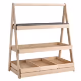 Etagere / Buffet Stand - VALO - Oak - Brown - square - Height: 640mm - with 3 shelves - suitable for GN 1/1 & GN 2/4