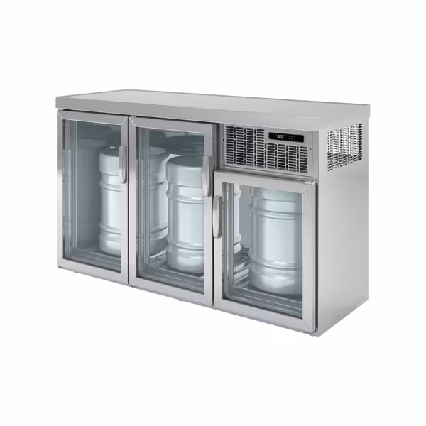 Fıçı Soğutucu - 3x50 Litre Fıçılar- 1600x600 mm- 3 Cam Kapılı